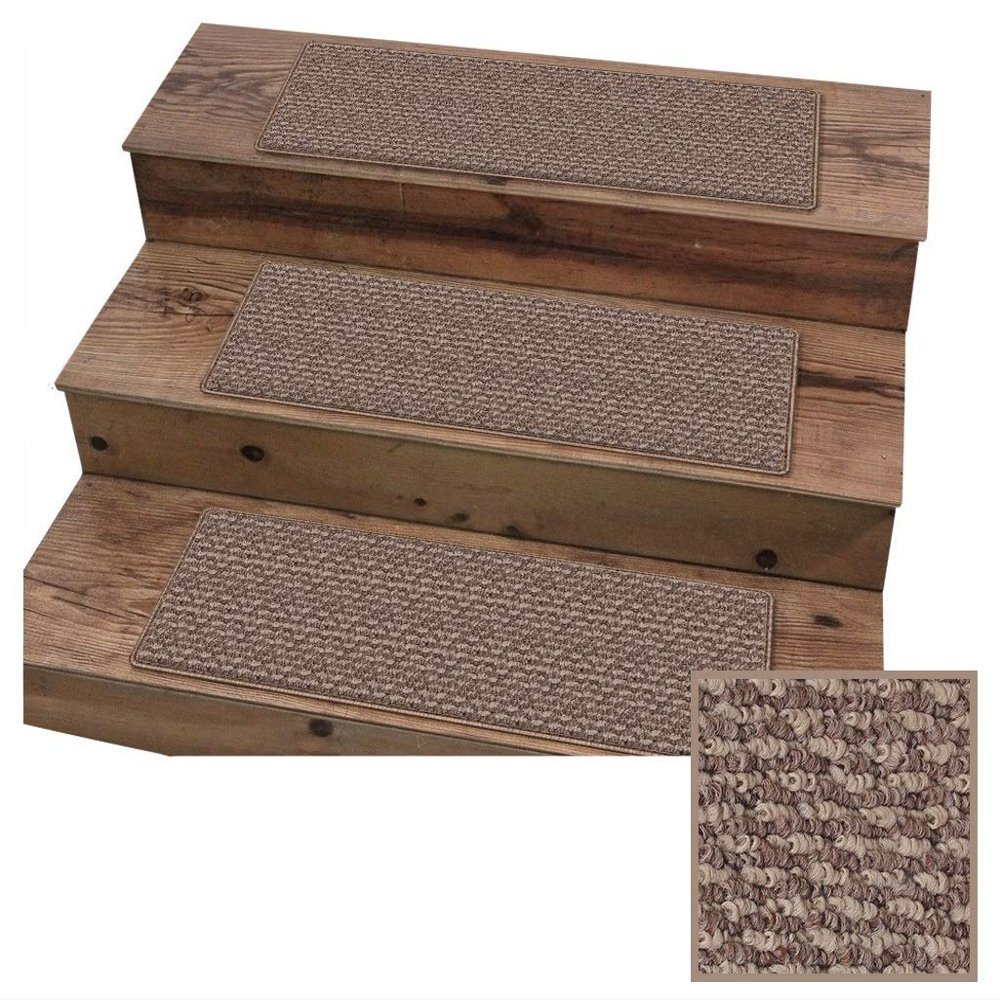 KOECKRITZ 9"x27" Dog Assist Carpet Stair Tread Set of 13 | Economical Solutions Simplistic Woven Loop/Berber People & Pet Friendly (Acorn Roast)