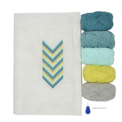 GloryMM Clear Polyester Embroidery Set Needle Thread Mesh Grid Cloth Tool Starter Kit,2#