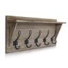 HBCY Creations Rustic Wall Mounted Coat Rack with Shelf - Solid Wood 24" Entryway Shelf with 5 Coat Hangers. Perfect Touch for Your Entryway, Mudroom, Kitchen, Bathroom and More, Weathered Brown view 1