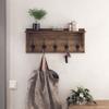 HBCY Creations Rustic Wall Mounted Coat Rack with Shelf - Solid Wood 24" Entryway Shelf with 5 Coat Hangers. Perfect Touch for Your Entryway, Mudroom, Kitchen, Bathroom and More, Weathered Brown view 4
