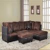 A Ainehome 3 PCS Sectional Sofa Set, L-Shaped Sectional Couch 103" W for Living Room, with Storage Ottoman and Matching Pillows (Right Hand Facing, Chocolate) view 1