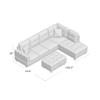 A Ainehome 3 PCS Sectional Sofa Set, L-Shaped Sectional Couch 103" W for Living Room, with Storage Ottoman and Matching Pillows (Right Hand Facing, Chocolate) view 2