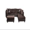 A Ainehome 3 PCS Sectional Sofa Set, L-Shaped Sectional Couch 103" W for Living Room, with Storage Ottoman and Matching Pillows (Right Hand Facing, Chocolate) view 3