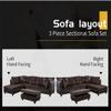 A Ainehome 3 PCS Sectional Sofa Set, L-Shaped Sectional Couch 103" W for Living Room, with Storage Ottoman and Matching Pillows (Right Hand Facing, Chocolate) view 4
