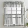 CHF Delicate Lace 3-Piece Kitchen Curtain Tier and Valance Set, Grey view 1
