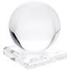 Plymor Clear Acrylic Square Display Base with Indented Circle to Hold Egg, Marble, Ball or Sphere, 3.5" W x 3.5" D x 0.75" H (1.875" Circle), Pack of 3 view 2