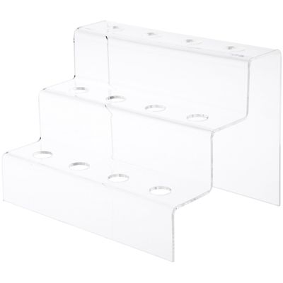 Plymor Clear Acrylic Wine Bottle Stopper Display Stairs, 6.25" H x 8.75" W x 6.5" D (12 Pack)