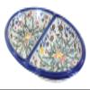 Blue Rose Polish Pottery - Yellow Atlantis Large Divided Dish - 14.75" Long - Unique Dish for Appetizers, Nuts, or Candy view 1