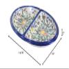 Blue Rose Polish Pottery - Yellow Atlantis Large Divided Dish - 14.75" Long - Unique Dish for Appetizers, Nuts, or Candy view 3