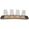 Barrel-Art Premium 4 Glass Whiskey Flight/Natural (light Oak)/ Crystal Glasses view 1
