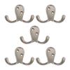 Design House 207720 Wall-Mounted Double Hook for Coat Hat Towel Robe in Bathroom or Closet Satin Nickel 5-Pack view 1