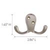 Design House 207720 Wall-Mounted Double Hook for Coat Hat Towel Robe in Bathroom or Closet Satin Nickel 5-Pack view 3