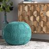 nuLOOM Berlin Casual Knitted Filled Ottoman Pouf view 1