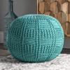 nuLOOM Berlin Casual Knitted Filled Ottoman Pouf view 3