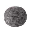 nuLOOM Berlin Casual Knitted Filled Ottoman Pouf 14" x 20" x 20" Grey view 2