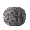 nuLOOM Berlin Casual Knitted Filled Ottoman Pouf 14" x 20" x 20" Grey view 4