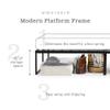 WEEKENDER Modern Bed FrameMatte Black SteelExtra Storage Space2500 Pound Weight Capacity5 Year Warranty Platform, Twin view 3