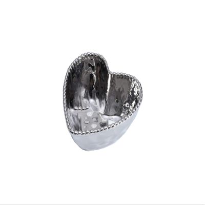 Pampa Bay Love is in the Air Heart Porcelain Bowl, Silver