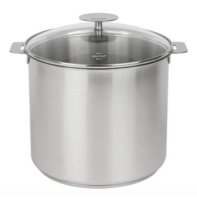 CRISTEL, 18-10 stainless Steel Stockpot, 3-Ply construction, Brushed Finish, Dishwasher oven safe, all hobs + induction, Mutine Satin collection, MADE IN FRANCE 7.5Qt.