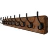 WEBI Rustic Coat Rack Wall Mount,10 Hooks,38 9/16" Long Coat Hooks Wall Mounted,16 Hole to Hole,Wood Coat Hanger Wall,Hook Rack Hooks for Hanging Coats,Jacket,Clothes,Hats,Brown view 1