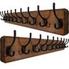 WEBI Coat Rack Wall Mount,10 Hooks,38 9/16" Long Coat Hooks Wall Mounted Rustic,16" Hole to Hole,Wood Coat Hanger Wall,Hook Rack Hooks for Hanging Coats,Jacket,Clothes,Hats,2 Packs view 1
