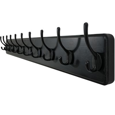 WEBI Coat Rack Wall Mount,38 9/16" Long,10 Hooks,Coat Hooks Wall Mounted Large Coat Hanger Wall Hooks for Hanging Coats,Clothes,Jacket,Hats,Entryway,Black