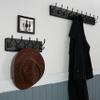 WEBI Coat Rack Wall Mount,38 9/16" Long,10 Hooks,Coat Hooks Wall Mounted Large Coat Hanger Wall Hooks for Hanging Coats,Clothes,Jacket,Hats,Entryway,Black view 2
