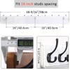 WEBI Coat Rack Wall Mount,10 Hooks,38 9/16" Long Coat Hooks Wall Mounted,16" Hole to Hole,Large Wood Coat Hanger Wall,Hook Rack for Hanging Coats,Jacket,Clothes,Hats,Black/White,2 Packs view 4