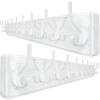 WEBI Coat Rack Wall Mount,10 Hooks,38 9/16" Long Coat Hooks Wall Mounted Large,16" Hole to Hole,Wood Coat Hanger Wall,Hooks for Hanging Coats,Jacket,Clothes,Hats,White,2 Packs view 1