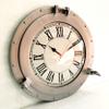 Antique Marine 20" Brass Ship Silver Porthole Clock Nautical Wall Clock Home Decor view 3