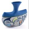 Ceramic VASE with Cubist Design, Picassian Style, Modern Art, Handmade and Handpainted. Exclusive Collection, Limited Production. 9,25" x 2,36" x 14,17" view 1