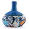Ceramic Bottle with Cubist Design, Picassian Style, Modern Art, Handmade and Handpainted. Exclusive Collection, Limited Production. 6,69" x 3,15" x 8,66" view 2