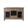 Benjara Transitional Server with Mesh Metal Doors and Stemware Storage view 1