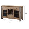Benjara Transitional Server with Mesh Metal Doors and Stemware Storage view 3