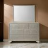 Benjara Rectangular Wood Encased Dresser Top Mirror, Silver view 2