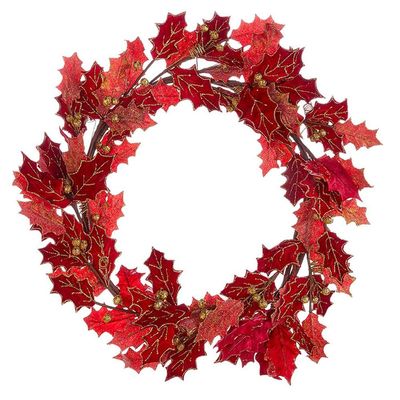 RAZ Imports Nutcracker Traditions 26" Glittered Holly Wreath