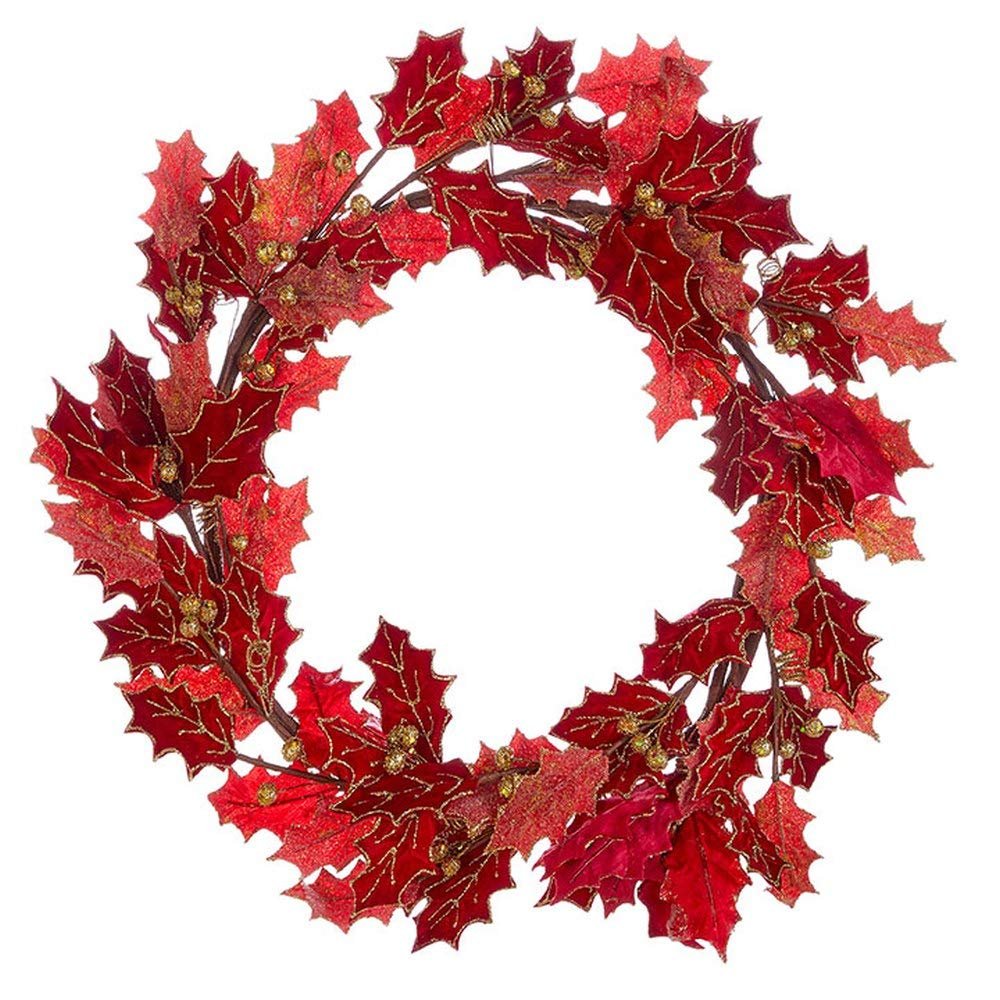 RAZ Imports Nutcracker Traditions 26" Glittered Holly Wreath