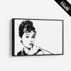 Audrey Hepburn Black And White Canvas Wall Art Print - Various Sizes (18in x 12in Gallery Wrapped) view 4