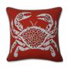 Pillow Perfect Outdoor/Indoor Calvin The Crab Throw Pillow, 16.5" x 16.5", Orange view 1