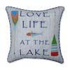 Pillow Perfect Outdoor/Indoor Love Life At The Lake Throw Pillow, 18" x 18", Blue view 1