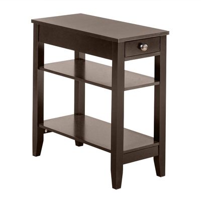 Anshunyin Sofa Table 2 Layer Edge Table Side Table with Drawer End Stand Table Bedside Table,Living Room,Bedroom,Hallway,Bathroom Accent Table Home-Office Furniture Coffee