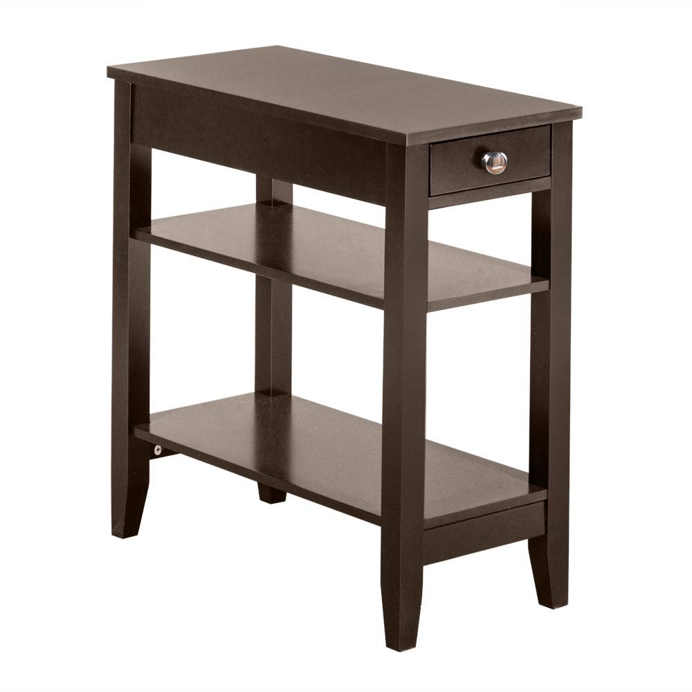 Anshunyin Sofa Table 2 Layer Edge Table Side Table with Drawer End Stand Table Bedside Table,Living Room,Bedroom,Hallway,Bathroom Accent Table Home-Office Furniture Coffee