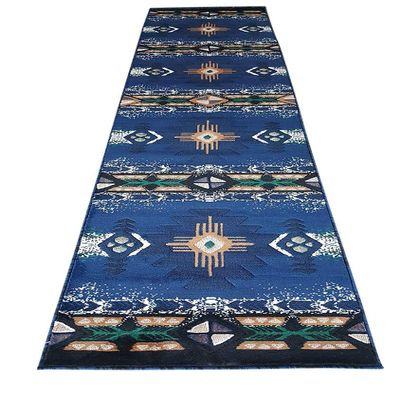 champion rugs Native American Navajo Aztec Indian Navajo Aztec Navy Blue Area Rug (2 Feet X 7 Feet Runner)