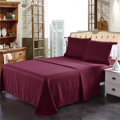 3 Piece Modern Cool Breathable Luxury Sheet, Beautiful Elegant Design 2200 Thread Count Solid Burg Red Egyptian Cotton Sheets, Deep Pocket Fading Wrinkle Shrink Resistant Silky Soft Bed Sheets Twin