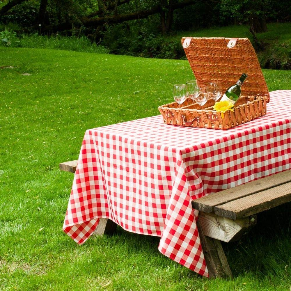 (2/5/ 10 Pack) Linentablecloth 60 x 126-Inch Rectangular Red & White Checker Polyester Tablecloth, Washable Cloth for Picnic, Restaurant, Dining, Kitchen, Wedding & Party (10)