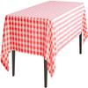 (2/5/ 10 Pack) Linentablecloth 60 x 126-Inch Rectangular Red & White Checker Polyester Tablecloth, Washable Cloth for Picnic, Restaurant, Dining, Kitchen, Wedding & Party (10) view 2