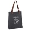 Creative Brands Joyful Expressions Charcoal Grey Canvas & Leather Tote, 13.5 x 16-Inch, Always Choose Joy view 2
