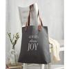 Creative Brands Joyful Expressions Charcoal Grey Canvas & Leather Tote, 13.5 x 16-Inch, Always Choose Joy view 3