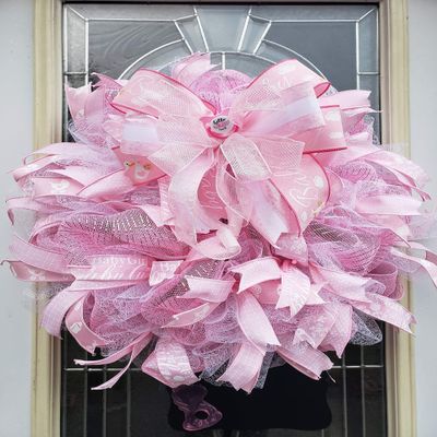 Welcome Baby Girl Wreath