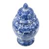A&B Home Ginger Jar with Abstract Pattern and Handled Lid - 20" - Blue, White Finish view 2